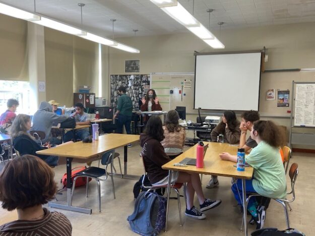 The Headlight newsroom at Ida B. Wells High School in Portland, Oregon.