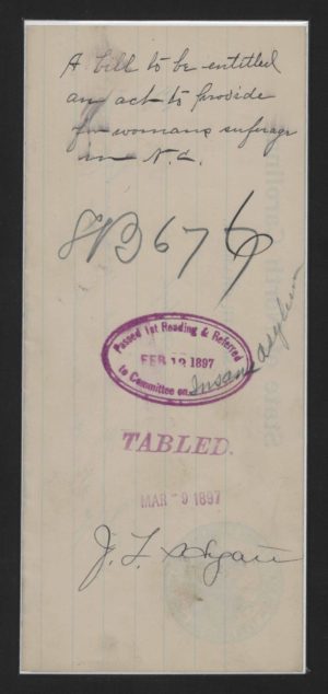 An early version of a woman's suffrage bill